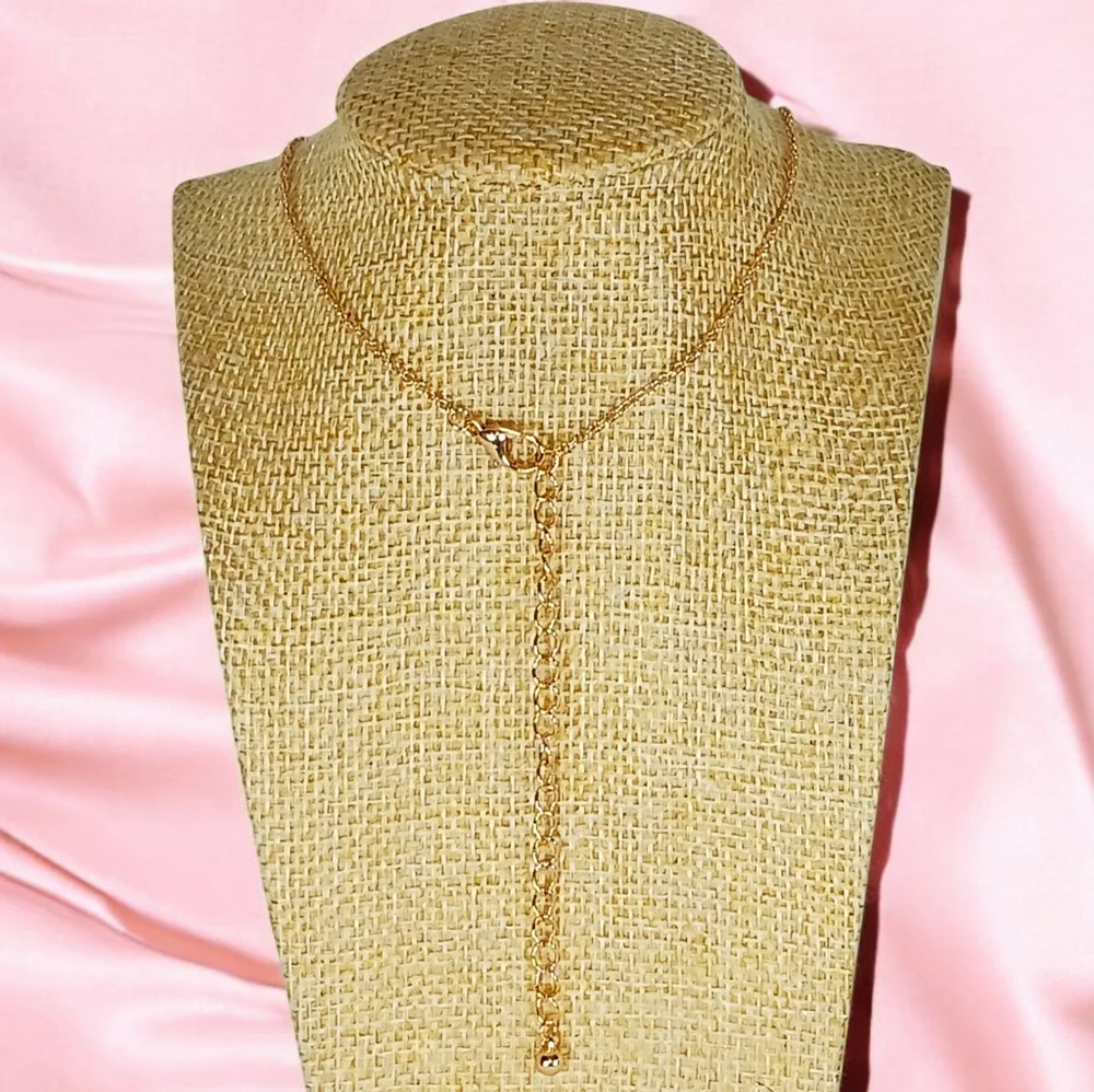 Gold Necklace with Two Baroque Pearls Coquette Girl Lolita Dollette New Preppy